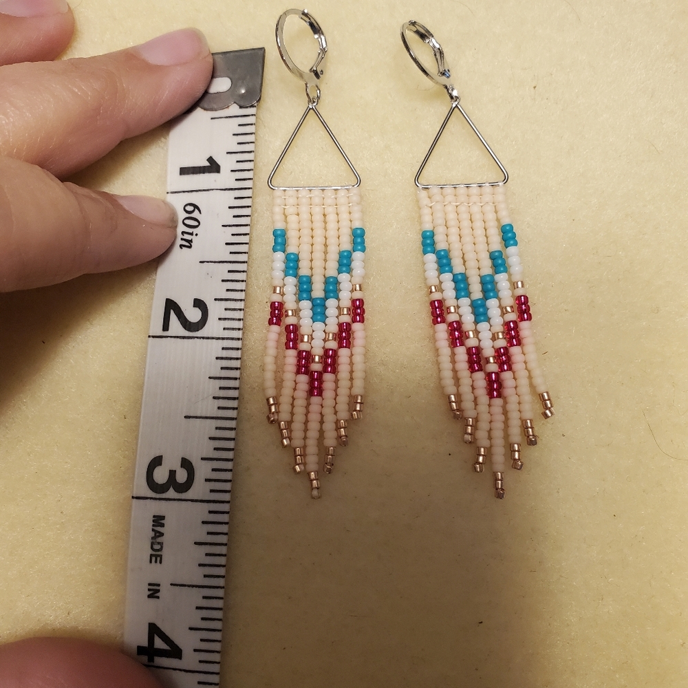 Beaded fringe earrings - Picture 4 of 5